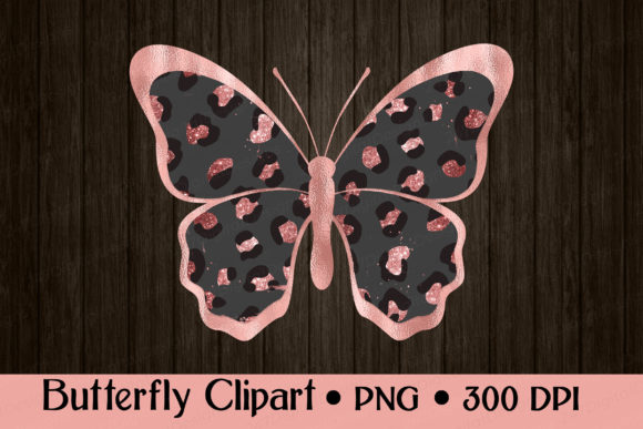 Download Leopard Butterfly Rose Gold Glitter PNG - Gold glitter Collection