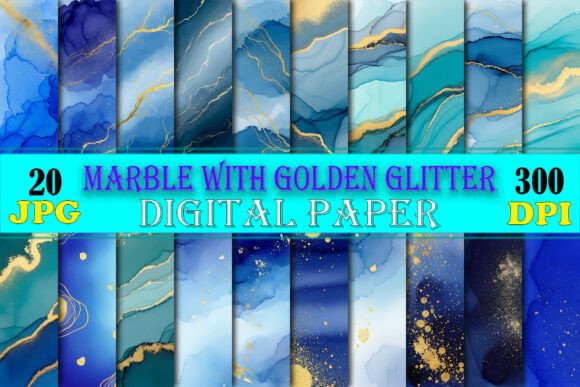 Download Teal &amp; Blue Marble Gold Glitter Texture - Gold glitter Collection