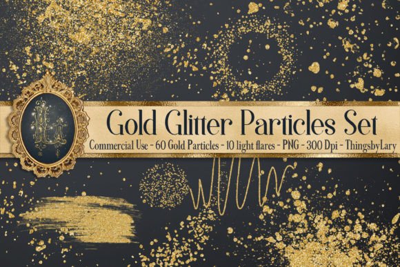 Download Gold Glitter Particles Overlays PNG - Gold glitter Collection