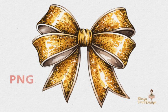 Download Gold Glitter Bow Clipart PNG - Gold glitter Collection